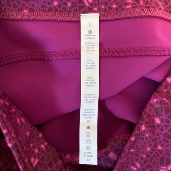 Lululemon Real Quick Tight Leggings Paradise Geo Regal Plum Size 10 NWT - Picture 11 of 16